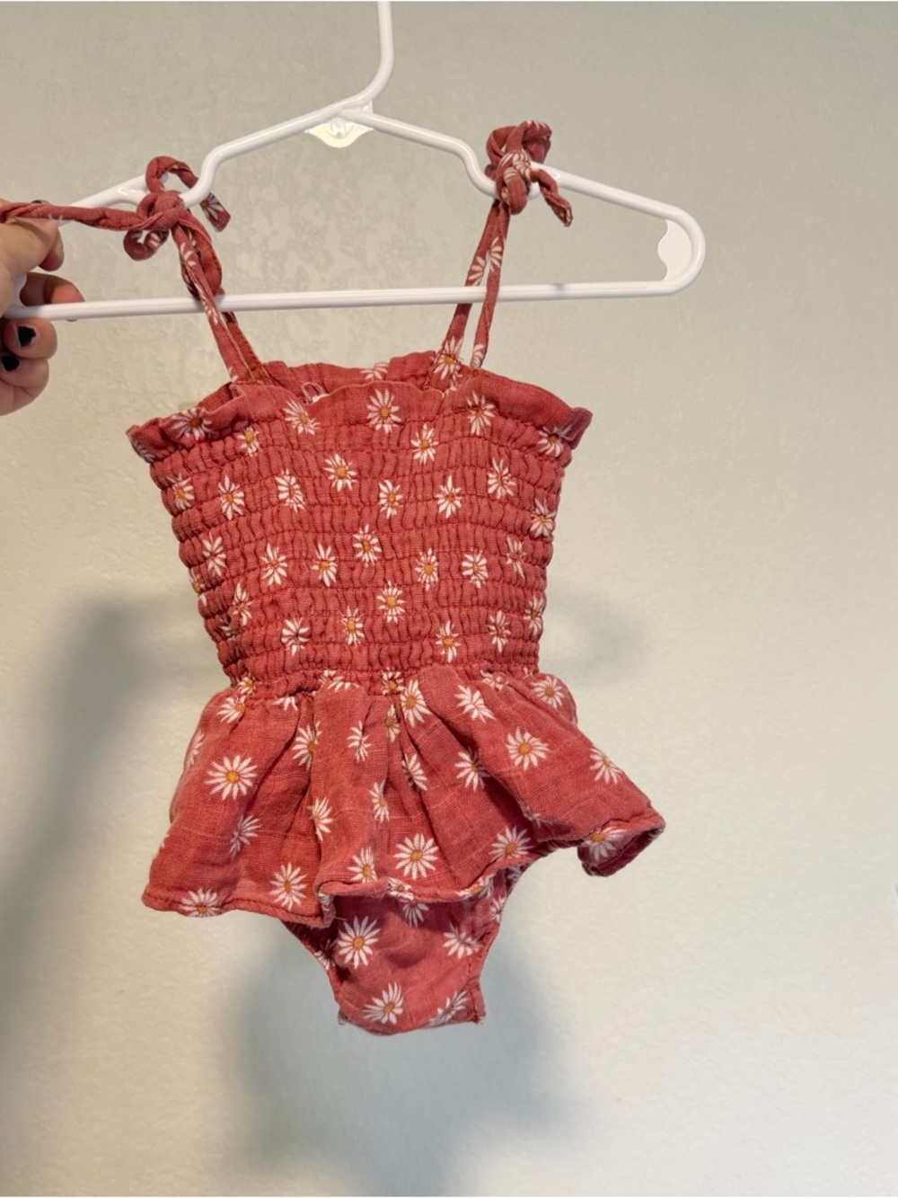 Angel Dear Baby Floral Daisy Organic Cotton Muslin Bubble One Piece 3-6 Months